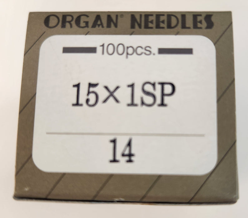 Organ 15x1SP | Flat-Sided Shank | Large Eye | Sharp Point | Home Embroidery & Sewing Needle | For Stretchy Material | 100/bx 14/90