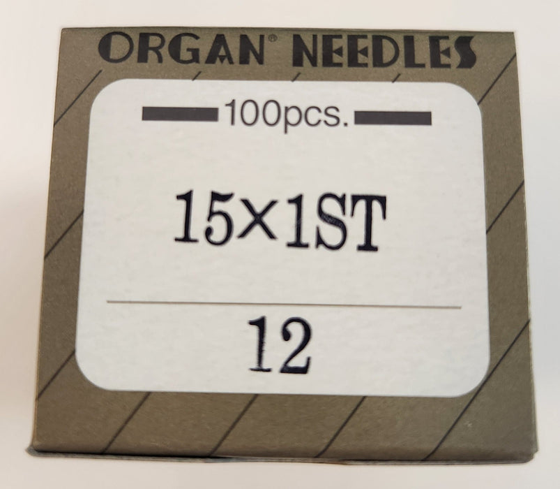 Organ 15x1ST | Flat-Sided Shank | Large Eye | Sharp Point | Home Embroidery Needle | Chrome | 100/bx 12/80