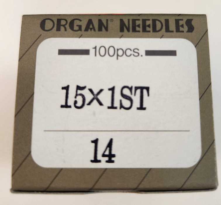 Organ 15x1ST | Flat-Sided Shank | Large Eye | Sharp Point | Home Embroidery Needle | Chrome | 100/bx 14/90