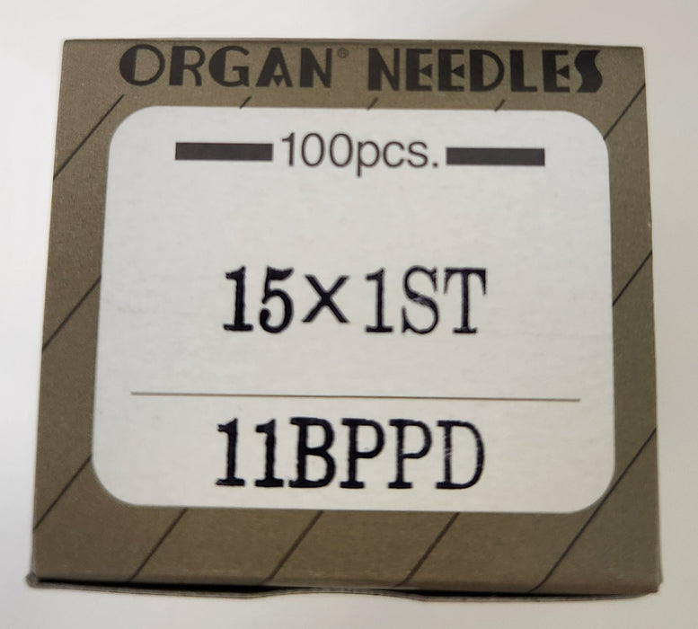 Organ 15x1STBPPD | Flat-Sided Shank | Large Eye | Ball Point | Home Embroidery Needle | Titanium | 100/bx 11/75