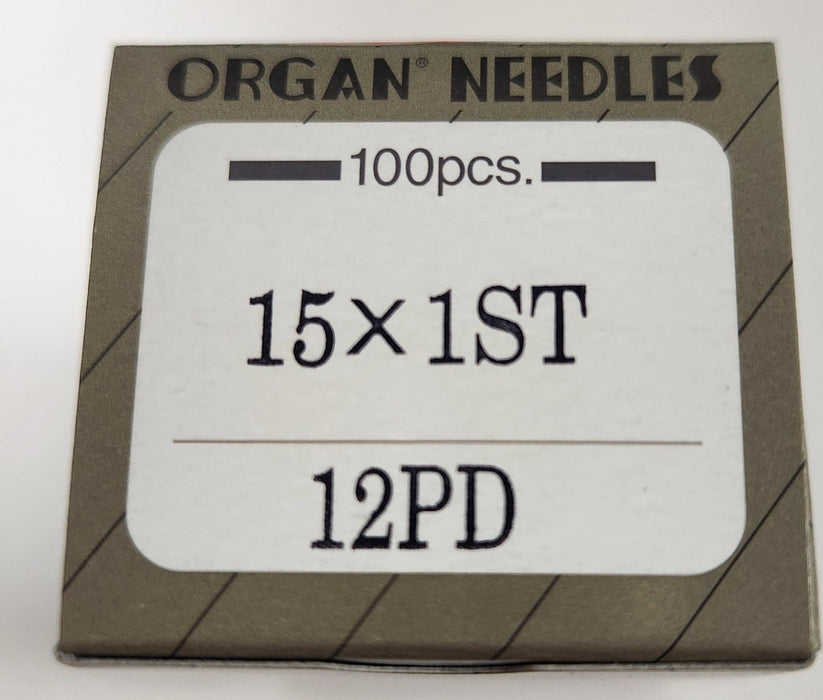 Organ 15x1STPD | Flat-Sided Shank | Large Eye | Sharp Point | Home Embroidery Needle | Titanium | 100/bx 12/80