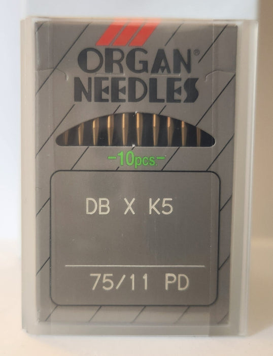 Organ DBK5PD | Round Shank | Large Eye | Sharp Point | Commercial Embroidery Needle | Titanium | 100/bx 75/11