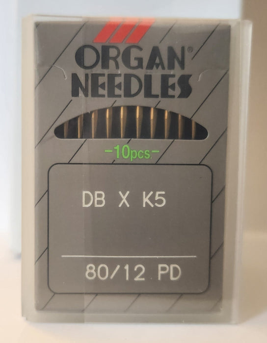 Organ DBK5PD | Round Shank | Large Eye | Sharp Point | Commercial Embroidery Needle | Titanium | 100/bx 80/12