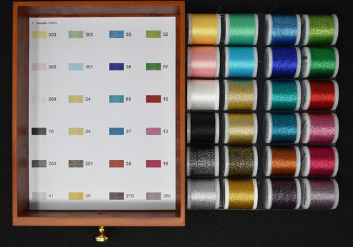 Madeira Metallic 40 Thread | Mini Sized Thread Treasure Chest | 42 x 220 Yards | 8112