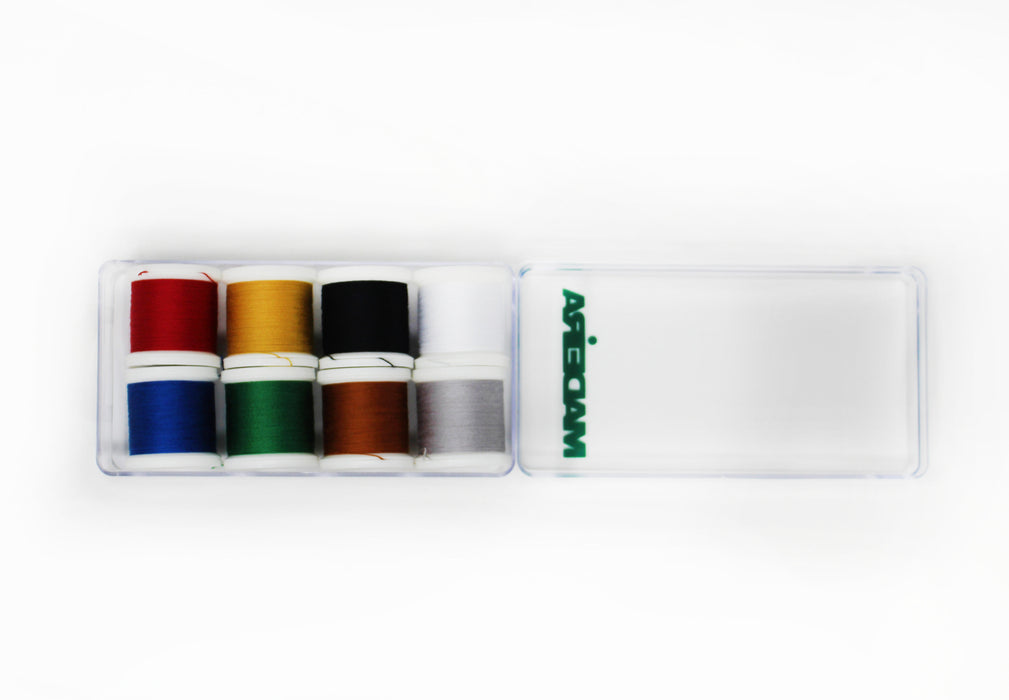 Madeira Aerofil 35 Extra Strong Polyester Sewing-Construction Thread | 8 x 110 Yards | Small Clear Acrylic Case | Assortment | 8016