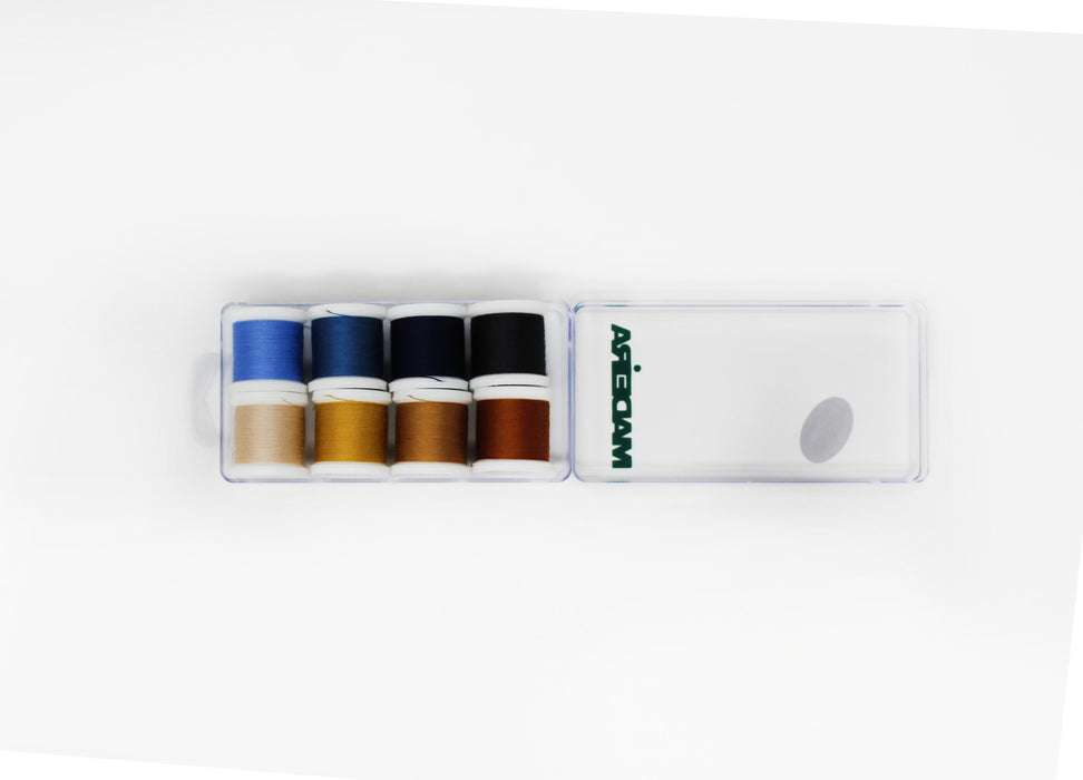 Madeira Aerofil 35 Extra Strong Polyester Sewing-Construction Thread | 8 x 110 Yards | Small Clear Acrylic Case | Jeans | Assortment | 8005