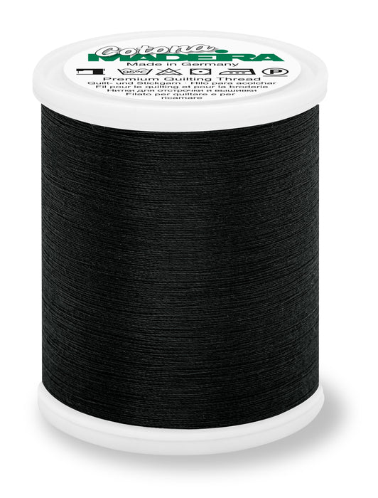 Madeira Cotona 50 | Cotton Machine Quilting & Embroidery Thread | 1100 Yards | 9350-500 | Black