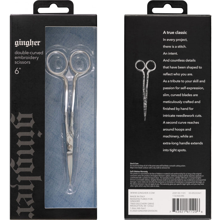 Gingher Double Curved Machine Embroidery Scissors