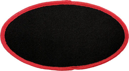 Oval Blank Patch 2-1/2" x 4-1/2" Black Background with Red Border