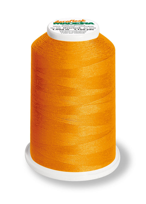 Madeira Aeroflock 100 | Thick Serger Thread | 1100 yards | 9120-9937 | Neon Orange