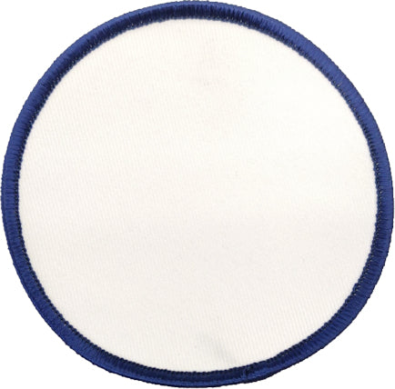 Round Blank Patch 2-1/2" White Patch w/Royal