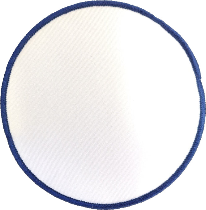Round Blank Patch 5" White Patch w/Royal