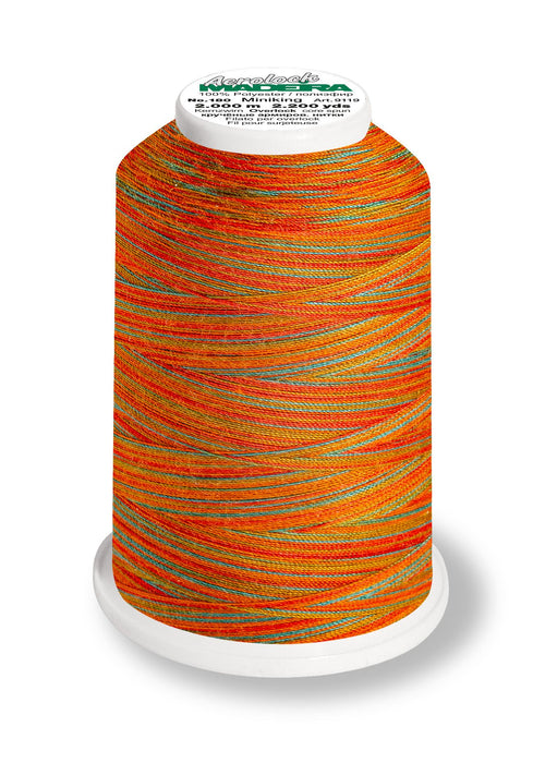 Madeira Aerolock 125 | Polyester Serger Sewing-Construction Thread | Multicolor | 1320 Yards | 9118-9600 | Sunset