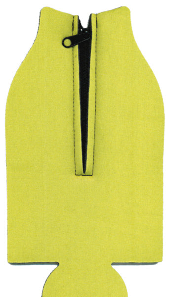 Unsewn Zipper Bottle Coolers Embroidery Blanks - Yellow
