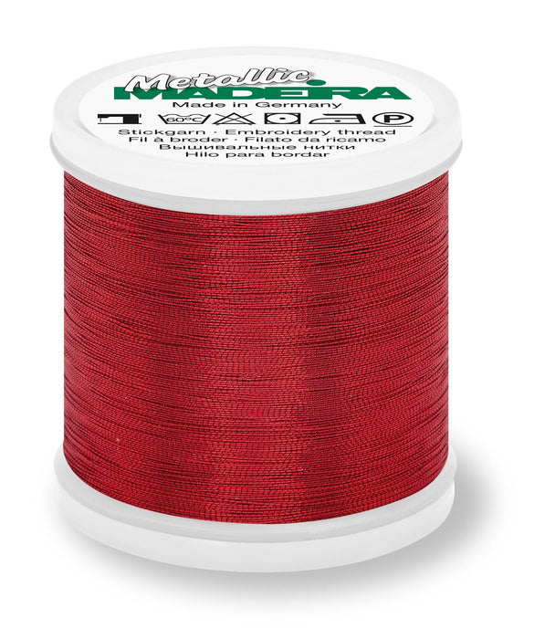 Madeira Smooth Metallic 40 | Machine Embroidery Thread | 220 Yards | 9842-315 | Ruby