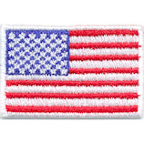 Mini American Flag Patch - 1-1/2" x 1" w/White Border - Left Side