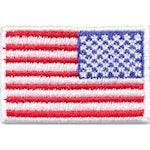 Mini American Flag Patch - 1-1/2" x 1" w/White Border - Right Side