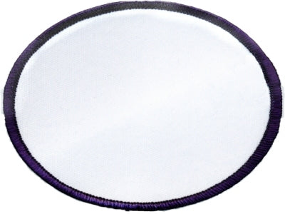 Oval Blank Patch 3" x 4" White Patch w/Navy
