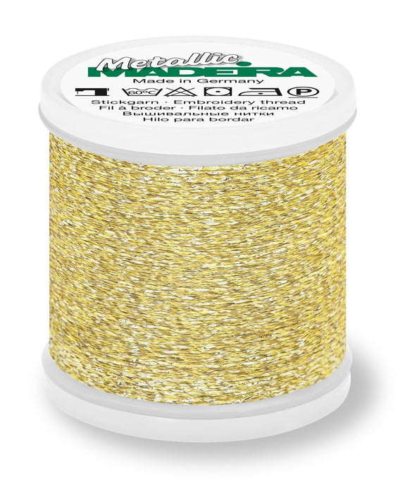 Madeira Sparkling Metallic 40 | Machine Embroidery Thread | 220 Yards | 9842-24 | Gold Dust