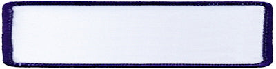 Rectangle Blank Patch 1" x 4" White Patch w/Navy