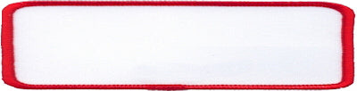 Rectangle Blank Patch 1" x 4" White Patch w/Red