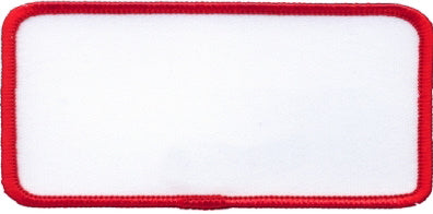 Rectangle Blank Patch 1-5/8" x 3-5/8" White Patch w/Red