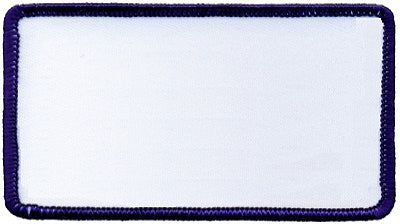 Rectangle Blank Patch 2-1/2" x 4-1/2" White Patch w/Navy