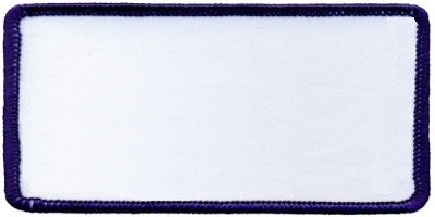 Rectangle Blank Patch 2" x 4" White Patch w/Navy