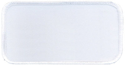 Rectangle Blank Patch 2" x 4" White Patch w/White
