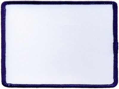 Rectangle Blank Patch 3" x 4" White Patch w/Navy