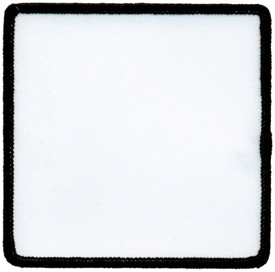 Square Blank Patch 3-1/2" x 3-1/2" White Patch w/Black