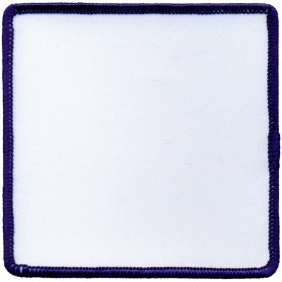 Square Blank Patch 3-1/2" x 3-1/2" White Patch w/Navy