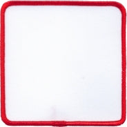Square Blank Patch 4" x 4" White Patch w/Red