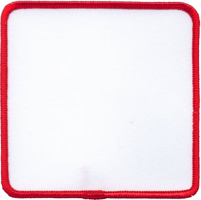Square Blank Patch 3" x 3" White Patch w/Red