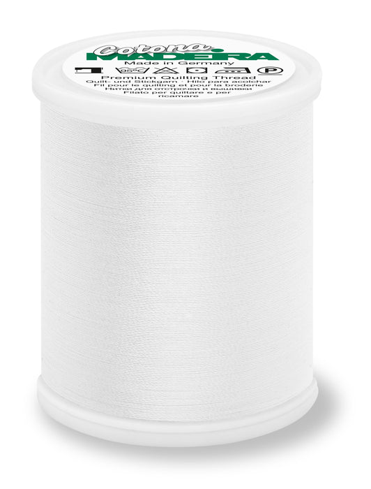 Madeira Cotona 50 | Cotton Machine Quilting & Embroidery Thread | 1100 Yards | 9350-502 | White