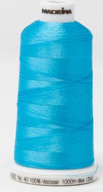 60 weight rayon embroidery thread blue green