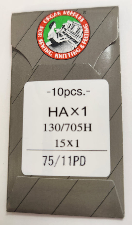 Organ 15x1PD | Flat-Sided Shank | Regular Eye | Sharp Point | Home Embroidery, Sewing & Quilting Needle | Titanium | 100/bx 11/75