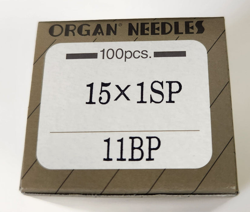 Organ 15x1SPBP | Flat-Sided Shank | Large Eye | Ball Point | Home Embroidery & Sewing Needle | For Stretchy Material | 100/bx 11/75
