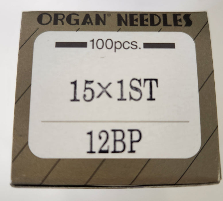 Organ 15x1STBP | Flat-Sided Shank | Large Eye | Ball Point | Home Embroidery Needle | Chrome | 100/bx 12/80