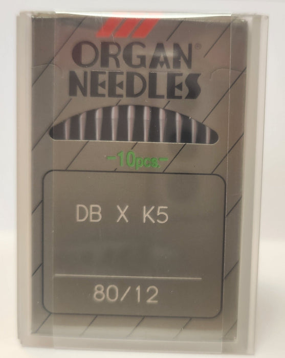Organ DBK5 | Round Shank | Large Eye | Sharp Point | Commercial Embroidery Needle | Chrome | 100/bx 80/12