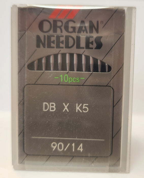Organ DBK5 | Round Shank | Large Eye | Sharp Point | Commercial Embroidery Needle | Chrome | 100/bx 90/14