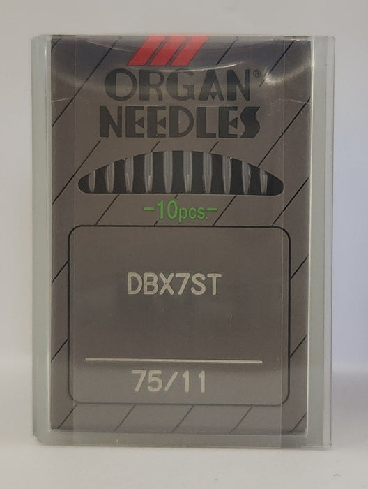 Organ DBx7ST | Round Shank | Large Rectangular Eye | Sharp Point | Commercial Embroidery Needle | Metallic Thread | 100/bx 75/11