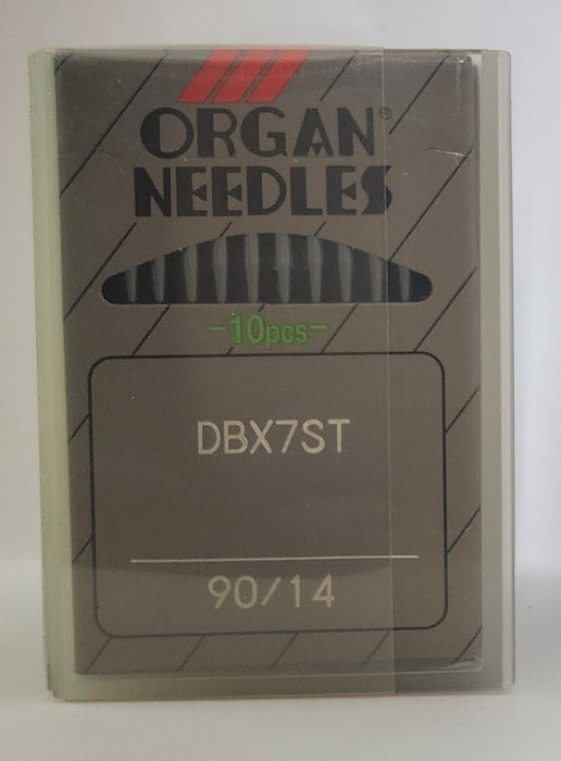 Organ DBx7ST | Round Shank | Large Rectangular Eye | Sharp Point | Commercial Embroidery Needle | Metallic Thread | 100/bx 90/14