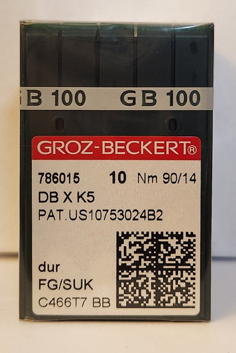 Groz Beckert GB-DBXK5FG | Round Shank | Large Eye | Ball Point | Commercial Embroidery Needle | Chrome | 100/bx 90/14