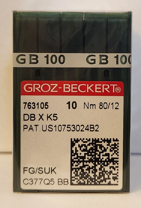 Groz Beckert GB-DBXK5FG | Round Shank | Large Eye | Ball Point | Commercial Embroidery Needle | Chrome | 100/bx 80/12