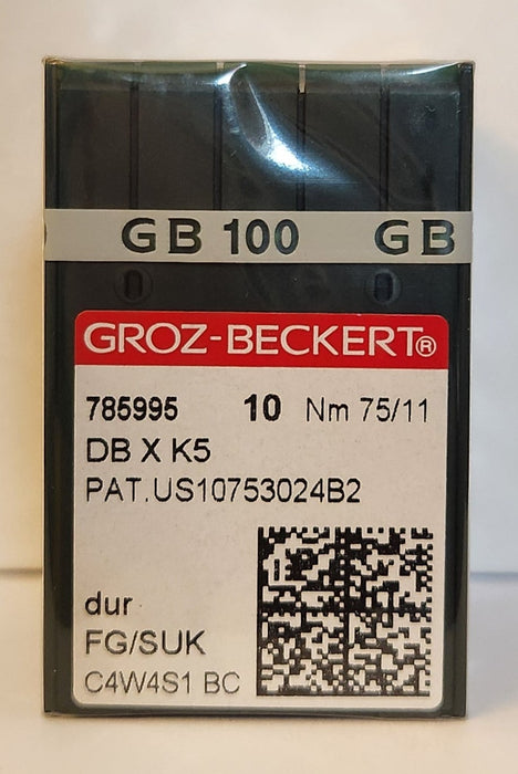 Groz Beckert GB-DBXK5FG | Round Shank | Large Eye | Ball Point | Commercial Embroidery Needle | Chrome | 100/bx 75/11