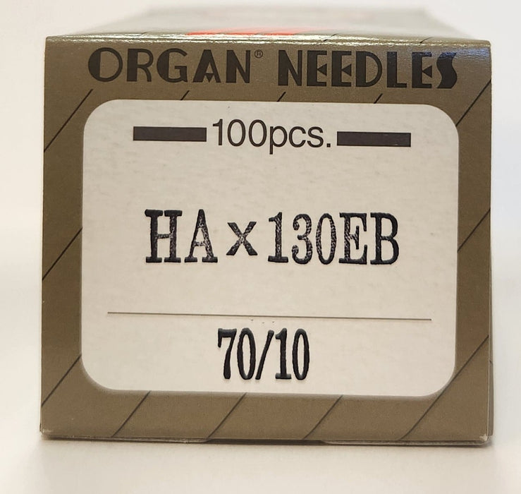 Organ HAX130EBBR | Flat-Sided Shank | Large Eye | Ball Point | Semi-Pro Embroidery Needle | Reinforced Blade | 100/bx