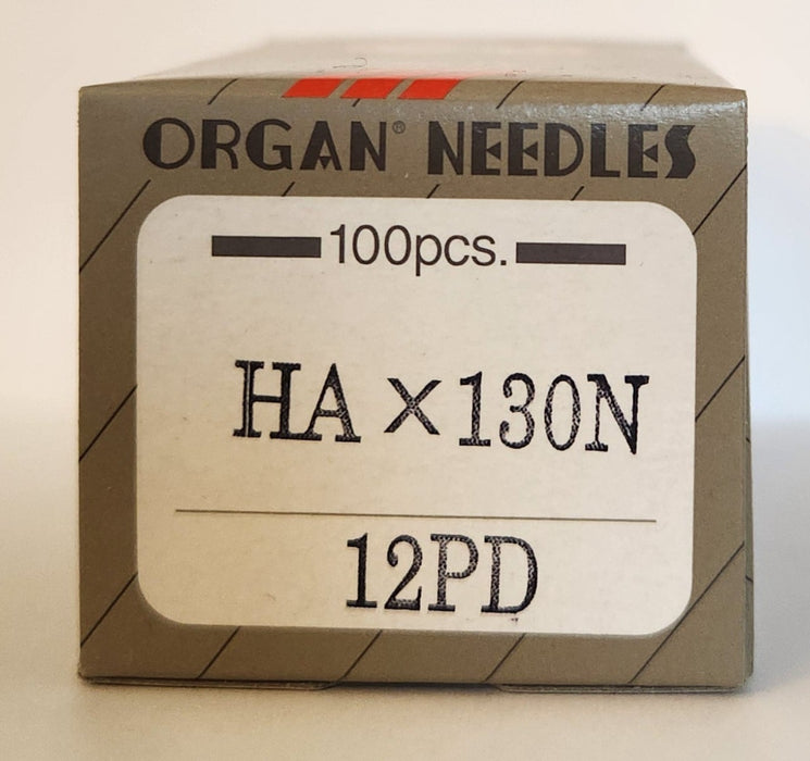 Organ HAx130N PD | Flat-Sided Shank | Sharp Point | Top Stitch Needle | Titanium Finish | 100/Box | Clearance Product - Originally $62.50 80/12