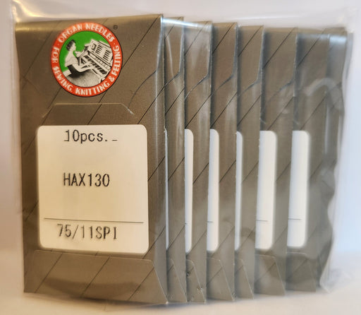 Organ HAX130SPI | Flat-Sided Shank | Regular Eye | Sharp Point | Home Embroidery Needle | Microtex | 100/bx 75/11