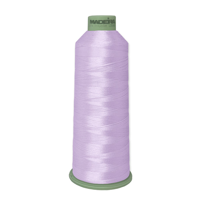 Madeira Polyneon Green #40 embroidery thread cone, 5,500 yards, color 1911, premium polyester thread for vibrant, durable, colorfast machine embroidery.